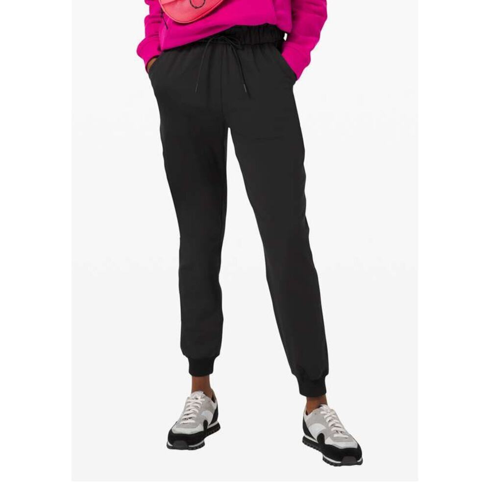 Lululemon Keep Moving Ankle Jogger Pant size 4 Black High Rise Drawstring